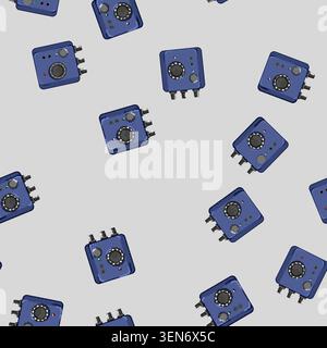 seamless pattern equalizer audio interface cartoon. equalizer audio interface sign vector Stock Vector