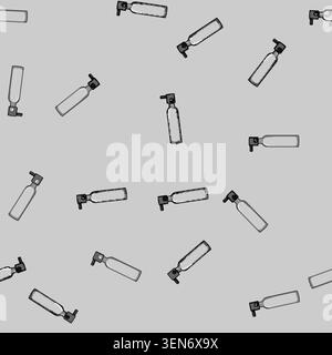 seamless pattern gas diving cylinder cartoon. oxygen tank, compressed black, diver isometric gas diving cylinder sign vector Stock Vector