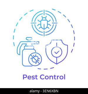 Pest control blue gradient concept icon Stock Vector