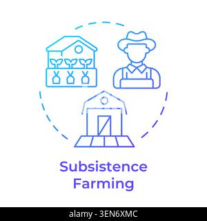 Subsistence blue gradient concept icon Stock Vector