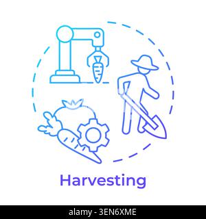 Harvesting blue gradient concept icon Stock Vector