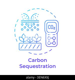 Carbon sequestration blue gradient concept icon Stock Vector