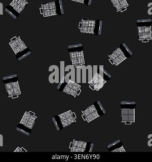 seamless pattern dessert waffle iron cartoon. belgian sweet, maker breakfast dessert waffle iron sign vector Stock Vector