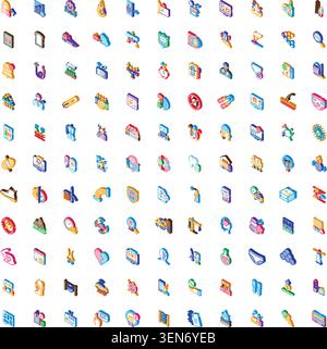 A 3D isometric icon set illustrating agentic AI concepts, enterprise ...