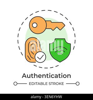 Authentication multi color concept icon Stock Vector
