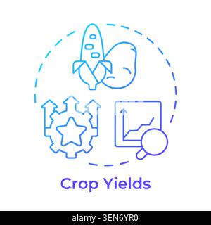 Crop yields blue gradient concept icon Stock Vector