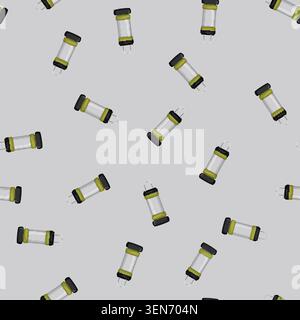seamless pattern camping lantern camp lamp cartoon. camping lantern camp lamp sign vector Stock Vector