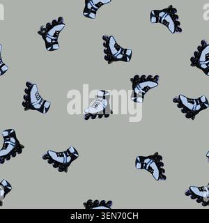 seamless pattern fitness inline skates cartoon. pair leg, skating logo, perseverance woman fitness inline skates sign vector Stock Vector