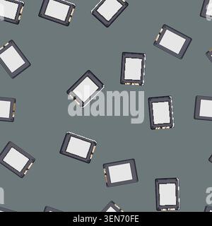 seamless pattern equipment ssd storage cartoon. hard solid, technology hardware equipment ssd storage sign vector Stock Vector