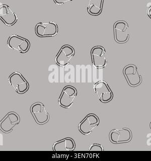 seamless pattern safety carabiner clip cartoon. security tool, clasp extreme, mountaineering rope safety carabiner clip sign vector Stock Vector