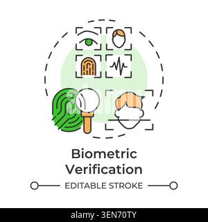 Biometric verification multi color concept icon Stock Vector