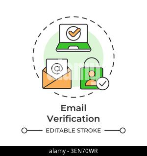 Email verification multi color concept icon Stock Vector