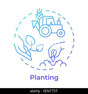 Planting blue gradient concept icon Stock Vector