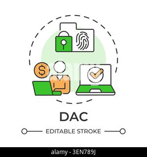 DAC multi color concept icon Stock Vector
