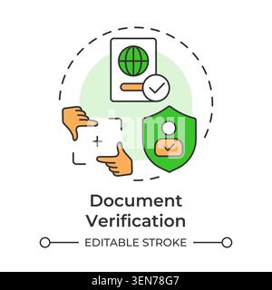 Document verification multi color concept icon Stock Vector