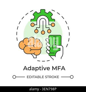 Adaptive mfa multi color concept icon Stock Vector
