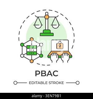 PBAC multi color concept icon Stock Vector