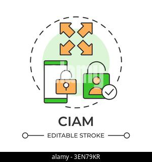 CIAM multi color concept icon Stock Vector