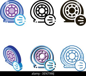 tire air vent icon vector. tire air vent minimal sign. color symbol Stock Vector