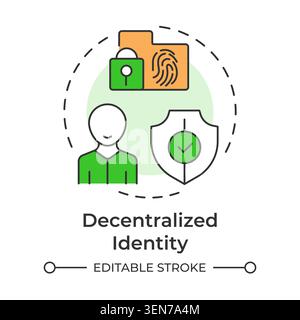 Decentralized identity multi color concept icon Stock Vector