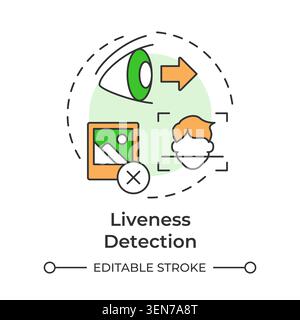 Liveness detection multi color concept icon Stock Vector