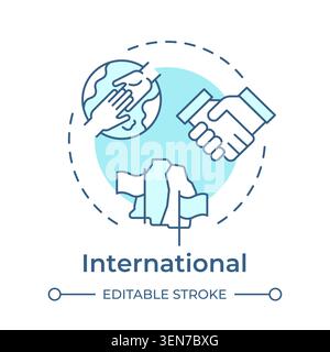 International soft blue concept icon Stock Vector