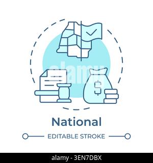 National soft blue concept icon Stock Vector
