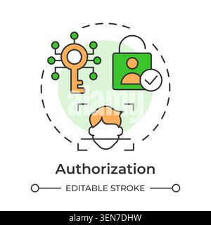 Authorization multi color concept icon Stock Vector