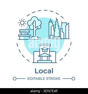 Local soft blue concept icon Stock Vector