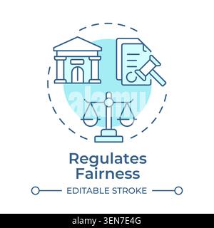 Regulates fairness soft blue concept icon Stock Vector