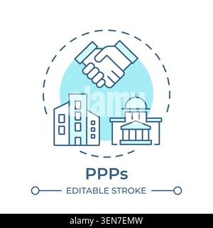 PPPs soft blue concept icon Stock Vector