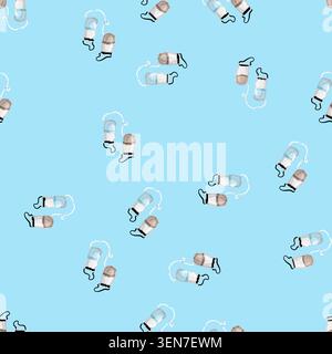 seamless pattern outdoor water filter cartoon. outdoor water filter sign vector Stock Vector