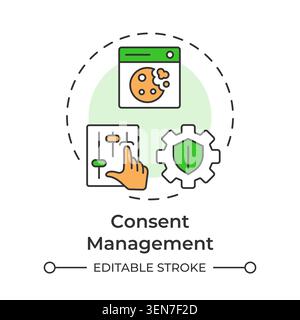 Consent management multi color concept icon Stock Vector