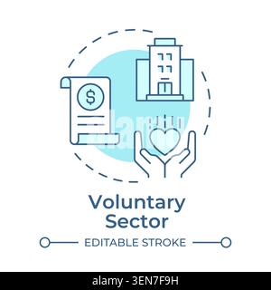 Voluntary sector soft blue concept icon Stock Vector