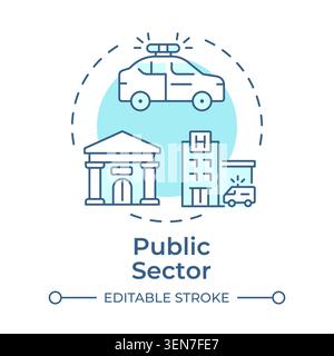 Public sector soft blue concept icon Stock Vector