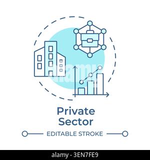 Private sector soft blue concept icon Stock Vector