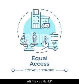 Equal access soft blue concept icon Stock Vector