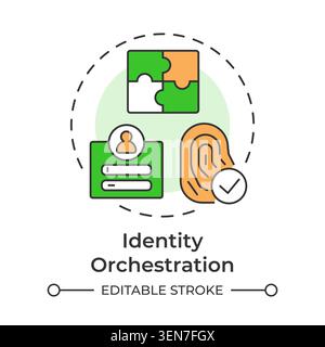 Identity orchestration multi color concept icon Stock Vector
