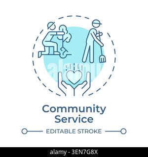 Community service soft blue concept icon Stock Vector