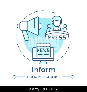 Inform soft blue concept icon Stock Vector