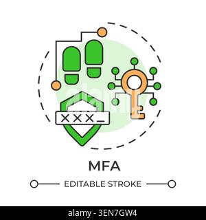 MFA multi color concept icon Stock Vector