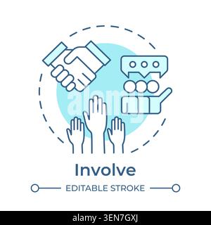 Involve soft blue concept icon Stock Vector