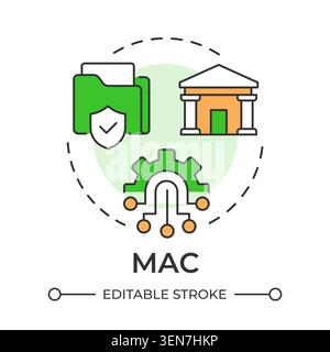MAC multi color concept icon Stock Vector