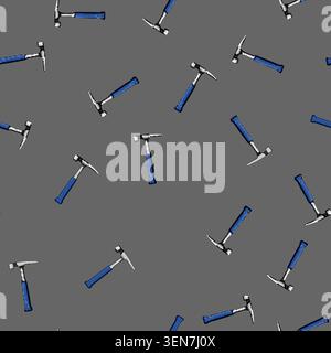 seamless pattern tools masons hammer cartoon. building masonry, carpentry craftsmanship, trade site tools masons hammer sign vector Stock Vector