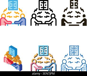 consumer looks outrage icon vector. consumer outrage sign. color symbol Stock Vector
