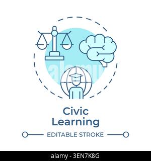 Civic learning soft blue concept icon Stock Vector