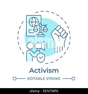 Activism soft blue concept icon Stock Vector