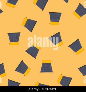 pattern hot solar water heater cartoon. sun thermal, gas heat, collector roof hot solar water heater sign. seamless vector illustration Stock Vector