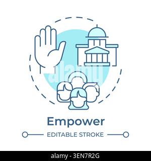 Empower soft blue concept icon Stock Vector