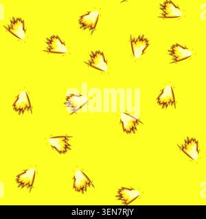 seamless pattern effect gun flash cartoon. explosion bomb, fire shooting, shot barrel effect gun flash sign vector Stock Vector